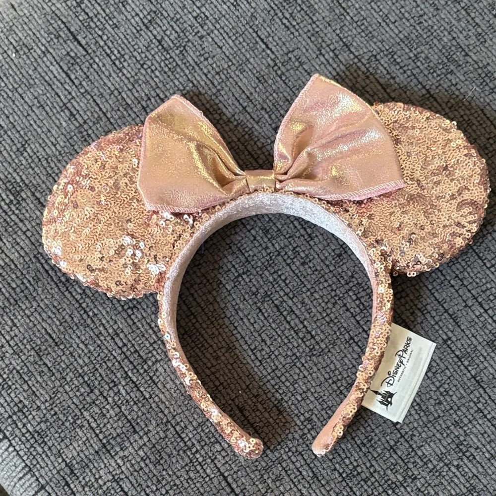 Authentic Disney Rose Gold Sequin Minnie Mouse Ears